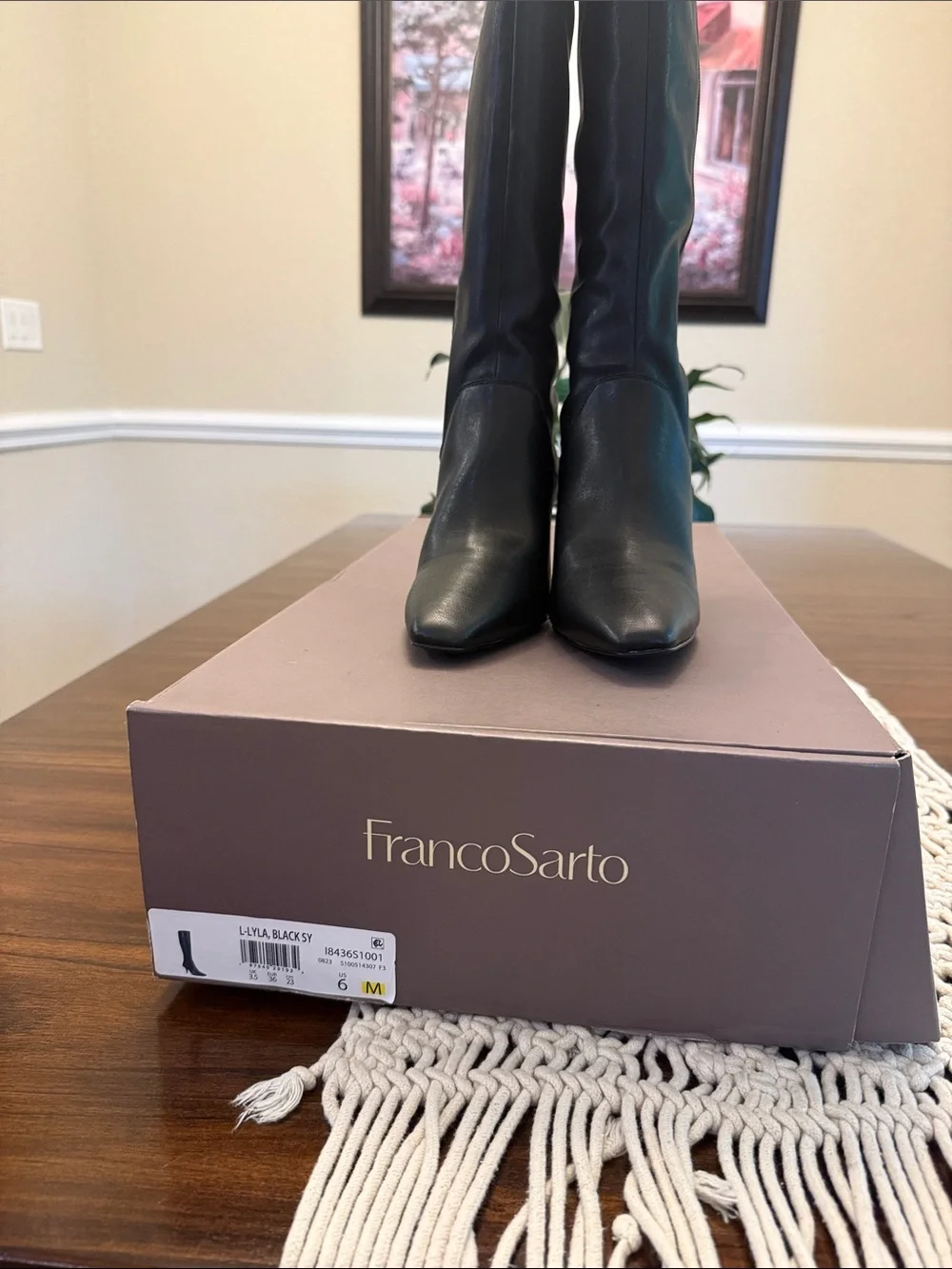 Franco Sarto Black Over-the-Knee Pointed-Toe Boots